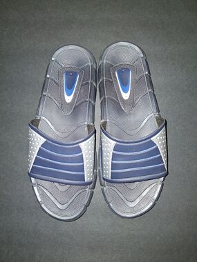 Men's Navy and Gray Comfort Slide Sandals